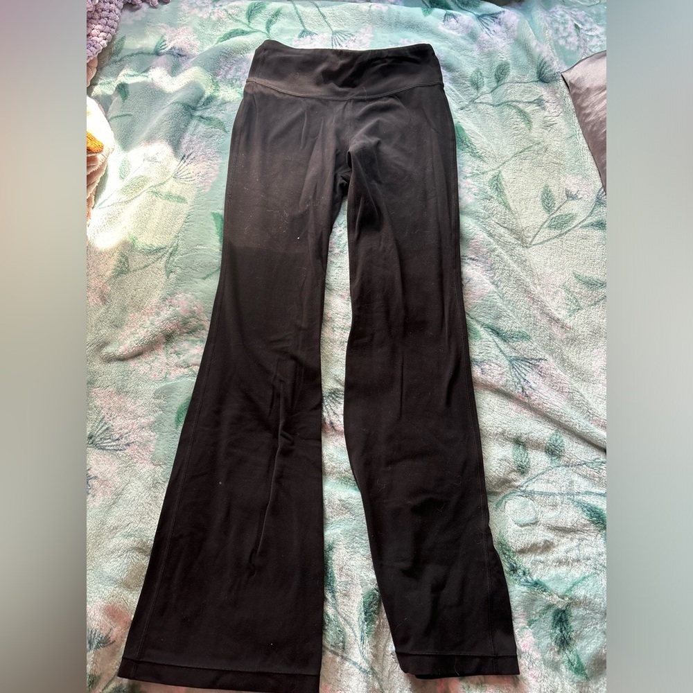 Long black flare leggings